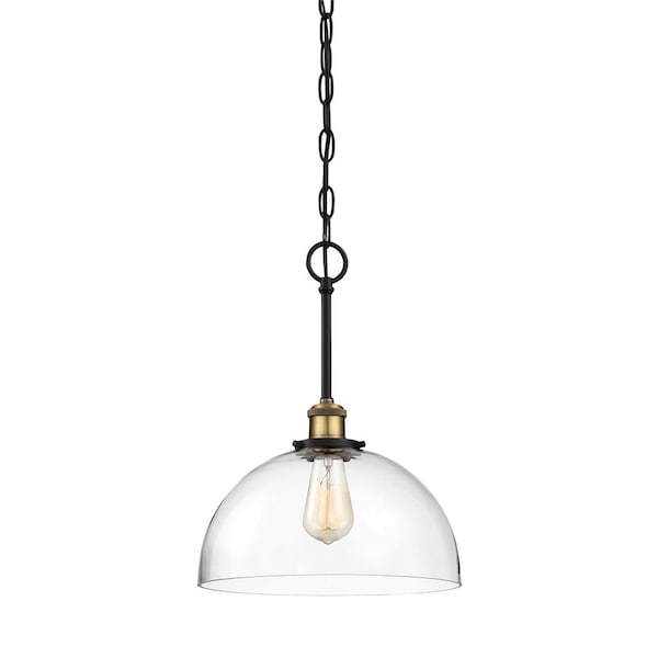 Designers Fountain Bryson 60 Watt 1 Light Vintage Bronze Pendant with Clear Glass Shade 92639-VB - main